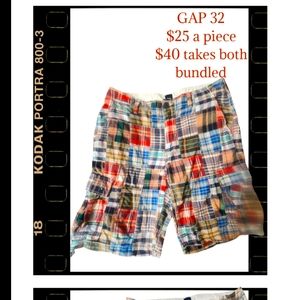 Mens 32 GAP plaid shorts multi colored